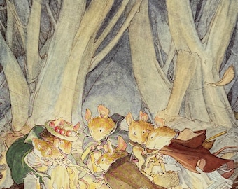 Brambly Hedge Winter Story Vintage Print: Jill Barklem Mice