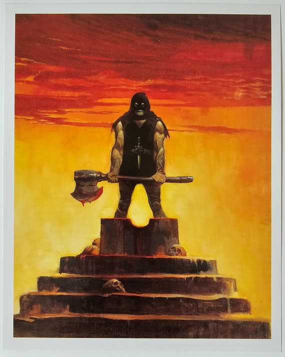 ブッダの絵画 フランク・フラゼッタ、死刑執行人、斧男、ファンタジーアート