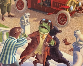 Der Wind in den Weiden, Dachs, Ratty, Herr Kröte und Maulwurf, 1988 Vintage Buchdruck, Exlibris