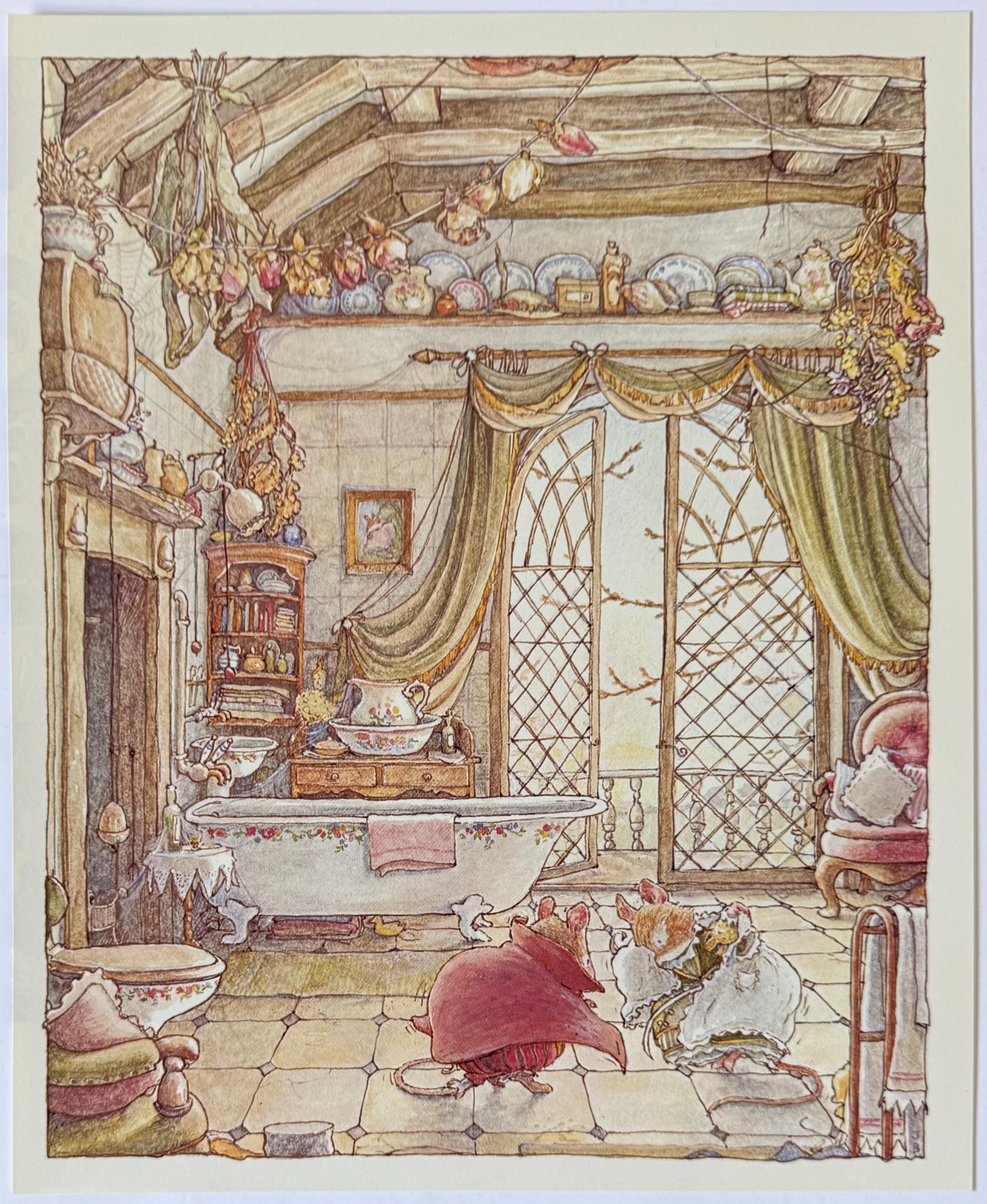 Brambly Hedge, Primrose and Wilfred, Bathroom, Mouse, Mice, 1999