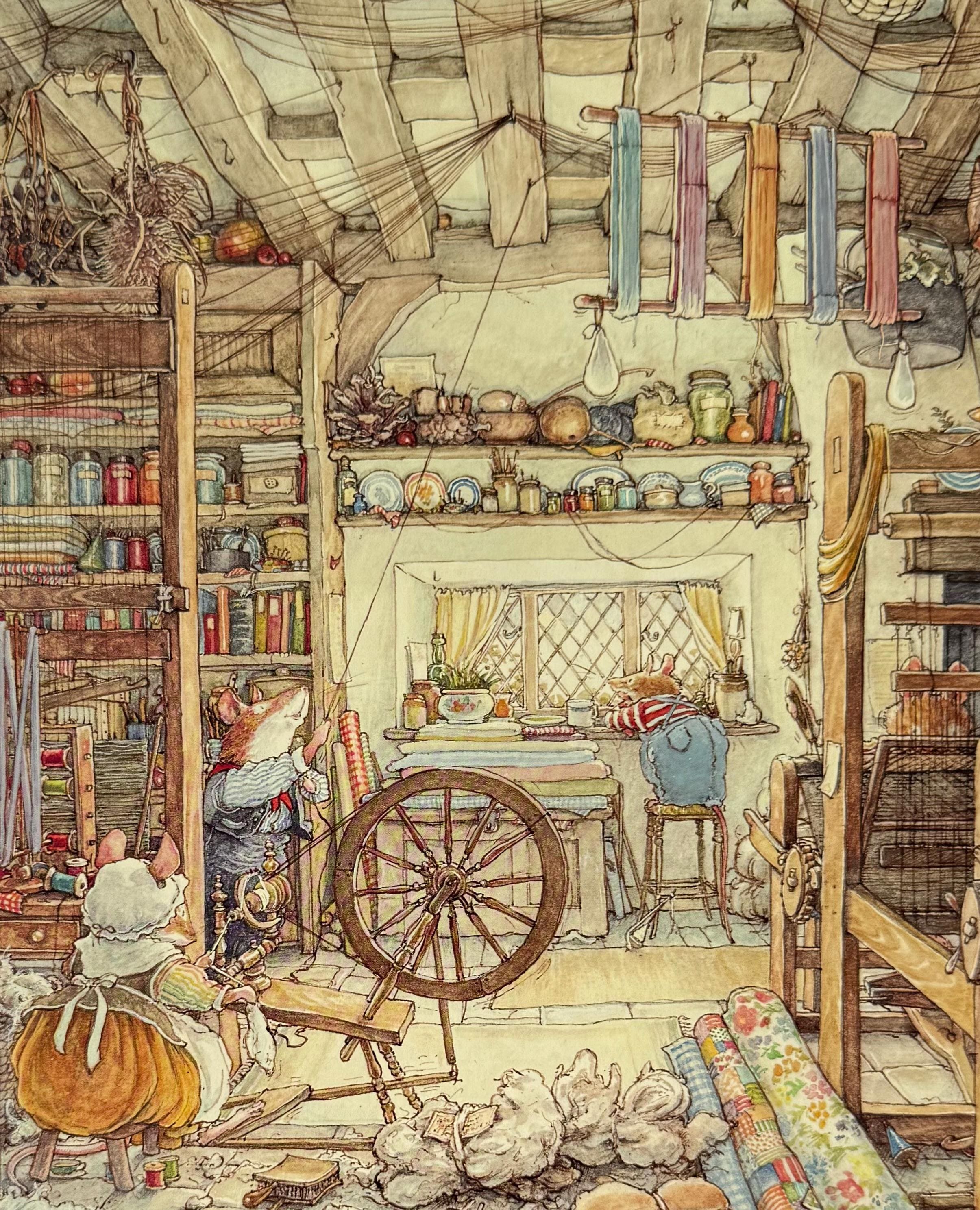 Brambly Hedge, the Weavers, Spinning Wheel, Mouse, Mice, 1999