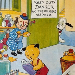 Sooty, Sweep, Clown, 1984 Vintage Book Print