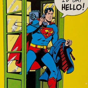 Superman, Budka telefoniczna, DC Comics, Superbohater, 1981, Stara pocztówka