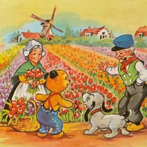 Sooty, Sweep, Holland, Tulip Field, Windmill, 1962 Vintage Book Print