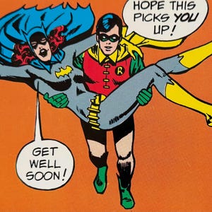 Batgirl et Robin, DC Comics, super-héros, 1981, carte postale ancienne