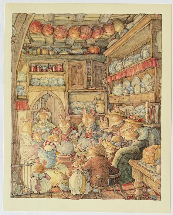Brambly Hedge, Family and Friends, Mouse, Mice, 1999 Vintage Book