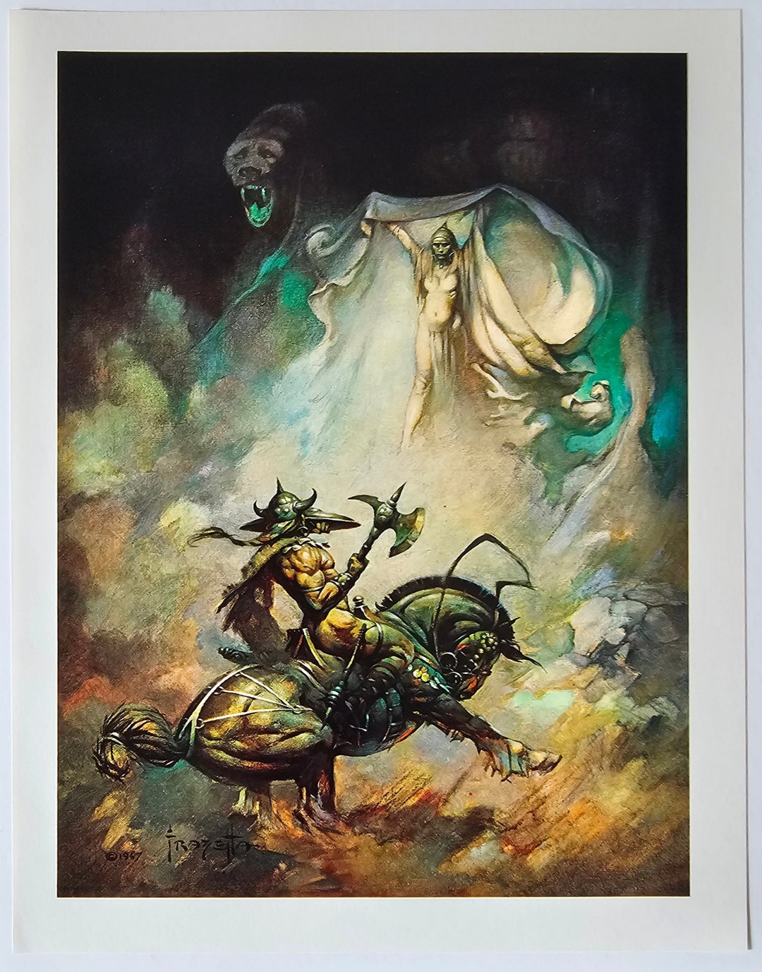 Frank Frazetta, Warrior on Horse, Fantasy Art, 1979 Vintage Book