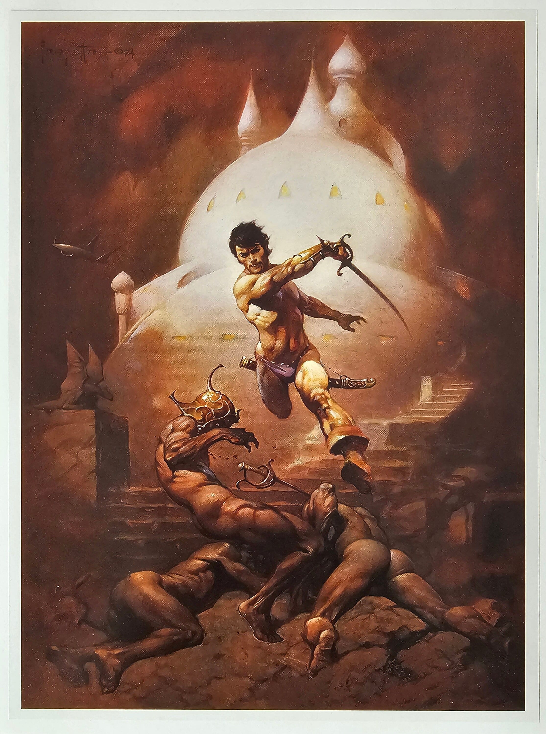 フランク・フラゼッタ、戦士の戦い、ファンタジーアート、1999年