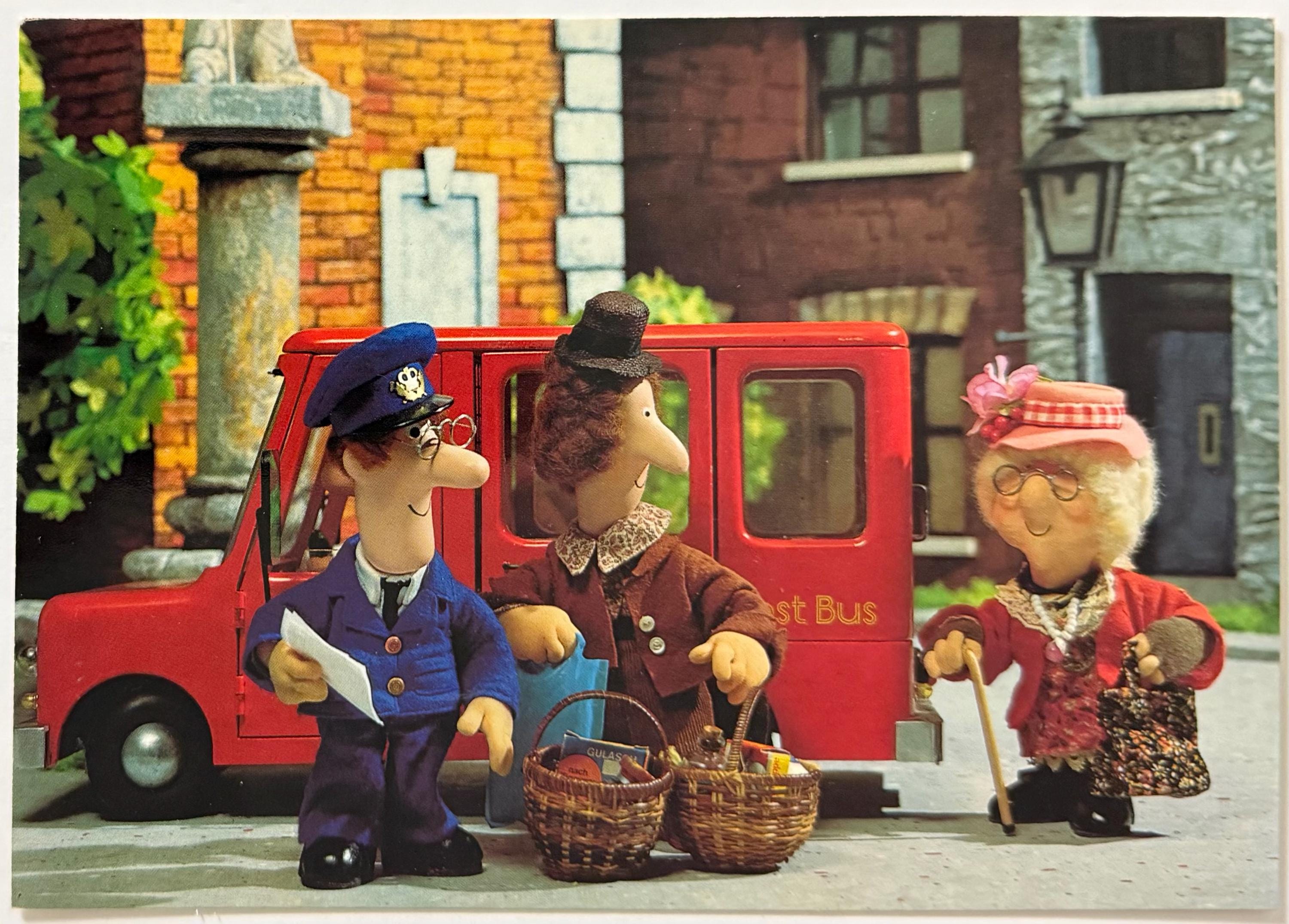 Pat'd Ryden Draw Postman Pat, Miss Hubbard and Granny Dryden, 1999 Vintage Postcard ...