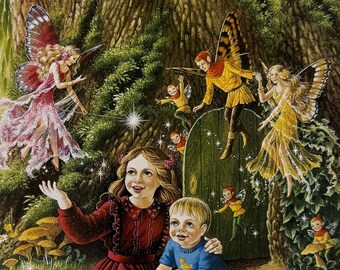 Shirley Barber, Faeries, Fairy, Fairies, Children, Fantasy Art, 2004 Vintage Book Print, Bookplate