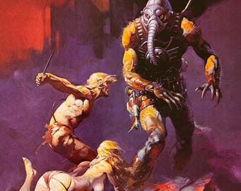 Frank Frazetta, Fantasy Art, 2001 Vintage Book Plate, Print