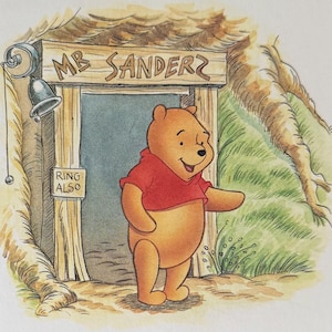 Winnie the Pooh, Bear, Disney, 2000 Vintage Book Print, Bookplate