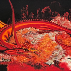 Tolkien, Herr Der Ringe, Hobbit, Smaug, Roter Drache, Fantasy Kunst, 1993, Vintage Postkarte