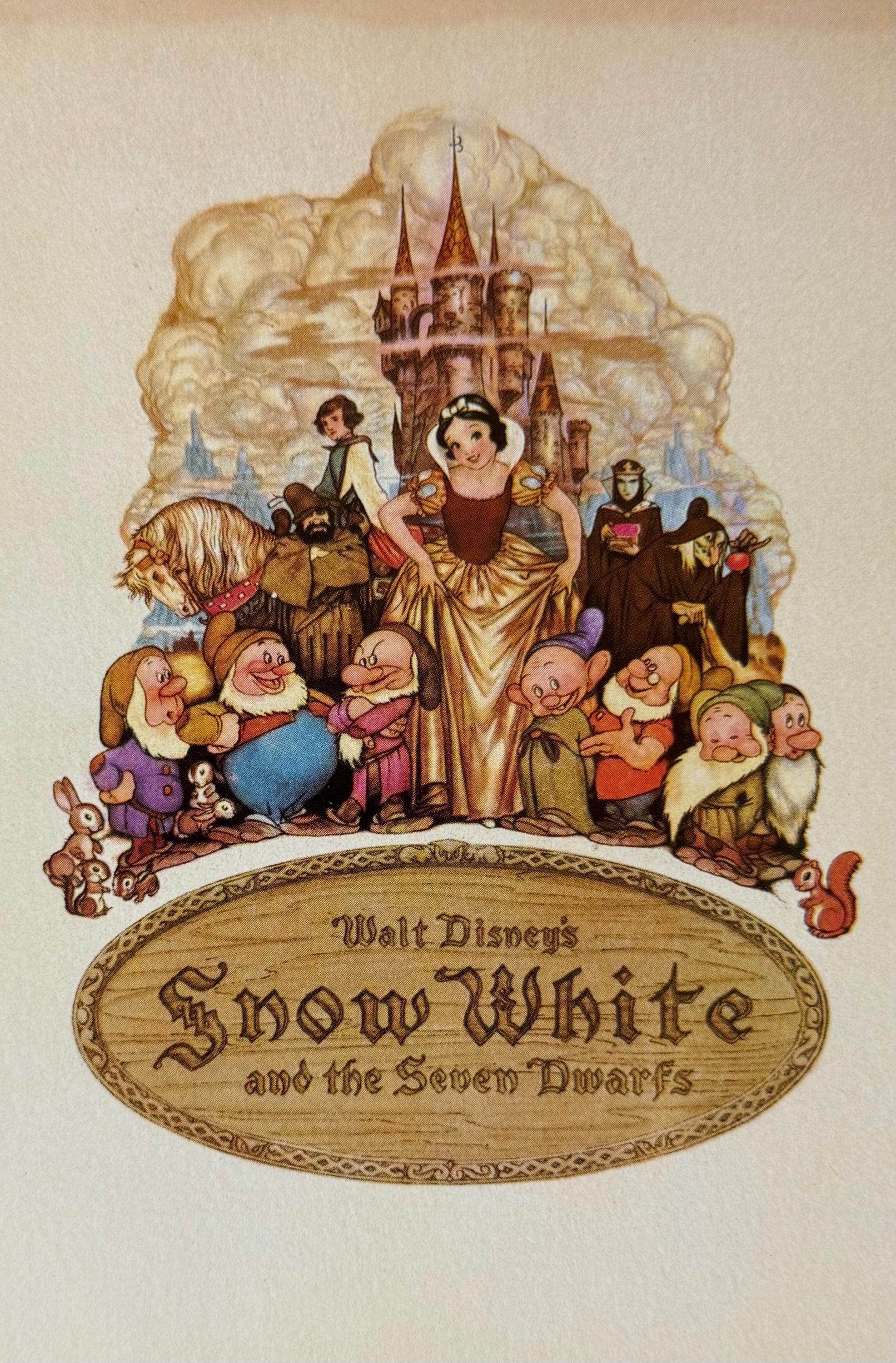 ディズニー、白雪姫、クリスマス、1991年ヴィンテージポストカード