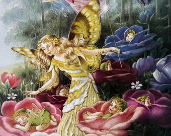 Shirley Barber, Faeries, Fairy, Fairies, Babies, Fantasy Art, 2004 Vintage Book Print, Bookplate