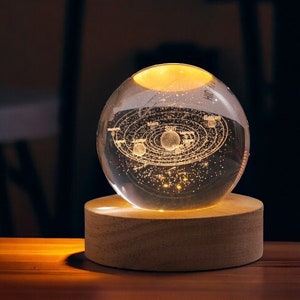 Comprar Bola de cristal LED 3D Sistema Solar planetas bola de cristal  decoración del hogar adorno de regalo del Día de San Valentín