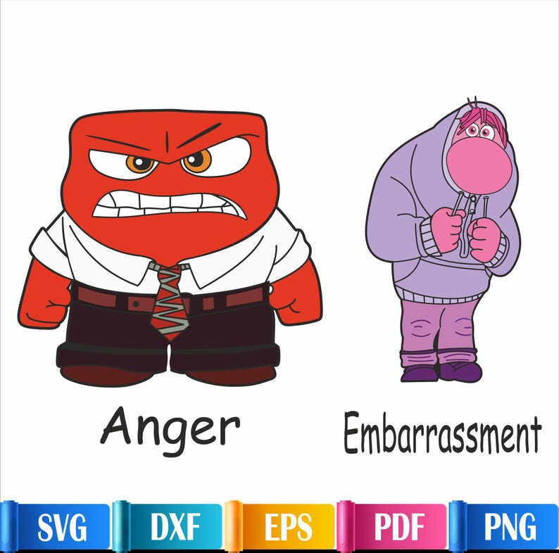 Anxiety Boredom Sadness Anger İcons Svg, Inside Out Svg, Inside Out