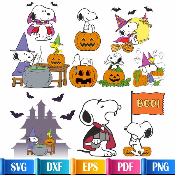 Halloween Snoopy Clip Art - Etsy