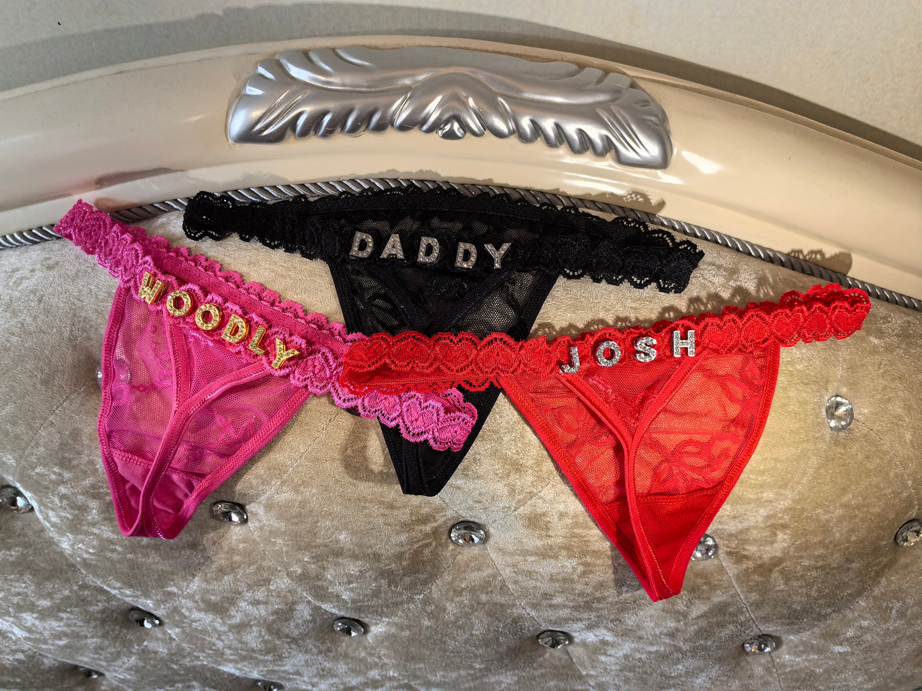 Custom Thong G-strings With Gold Charms Name Personalized Charm Thong ...