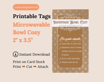 Printable Tag/care Card for Microwave Bowl Cozy Instant Download Print ...