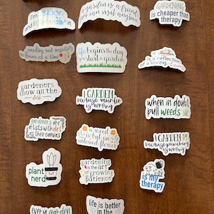 gardening stickers, sticker pack, sticker bundle, handmade stickers