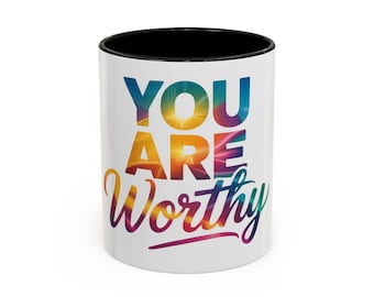 Rainbow Motivational Coffee Mug: Positive Affirmation Gift