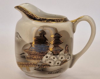 HAYASI Kutani Japan hand painted fine china creamer.