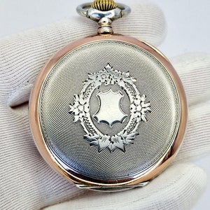 Rare vintage Orion pocket watch silver 800s. image 9