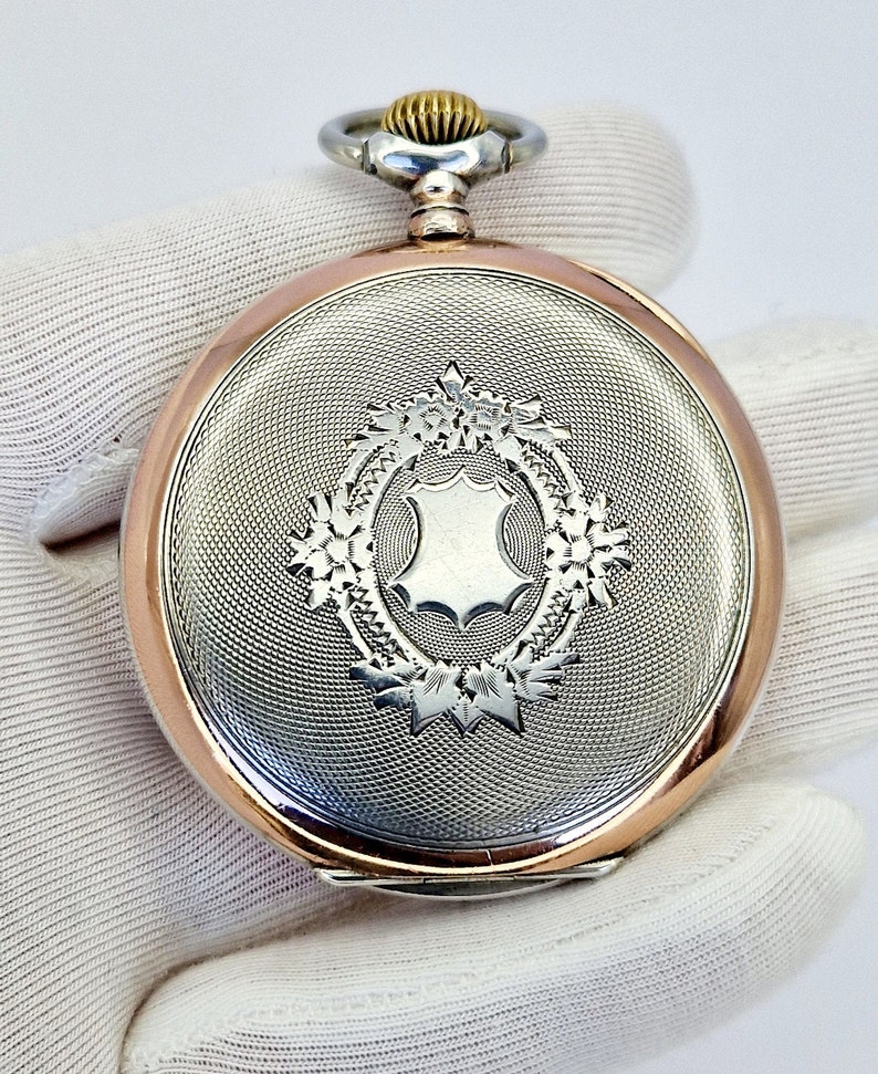 Rare vintage Orion pocket watch silver 800s. image 9