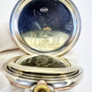 Rare vintage Orion pocket watch silver 800s. image 6