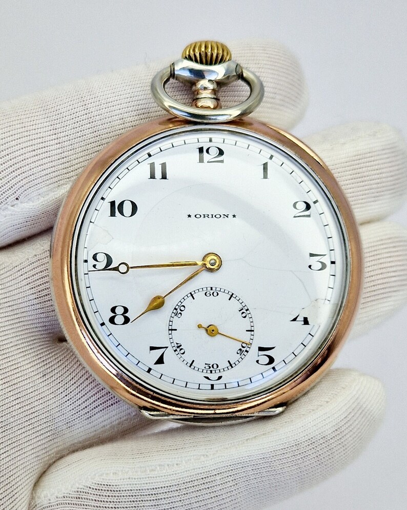 Rare vintage Orion pocket watch silver 800s. image 2