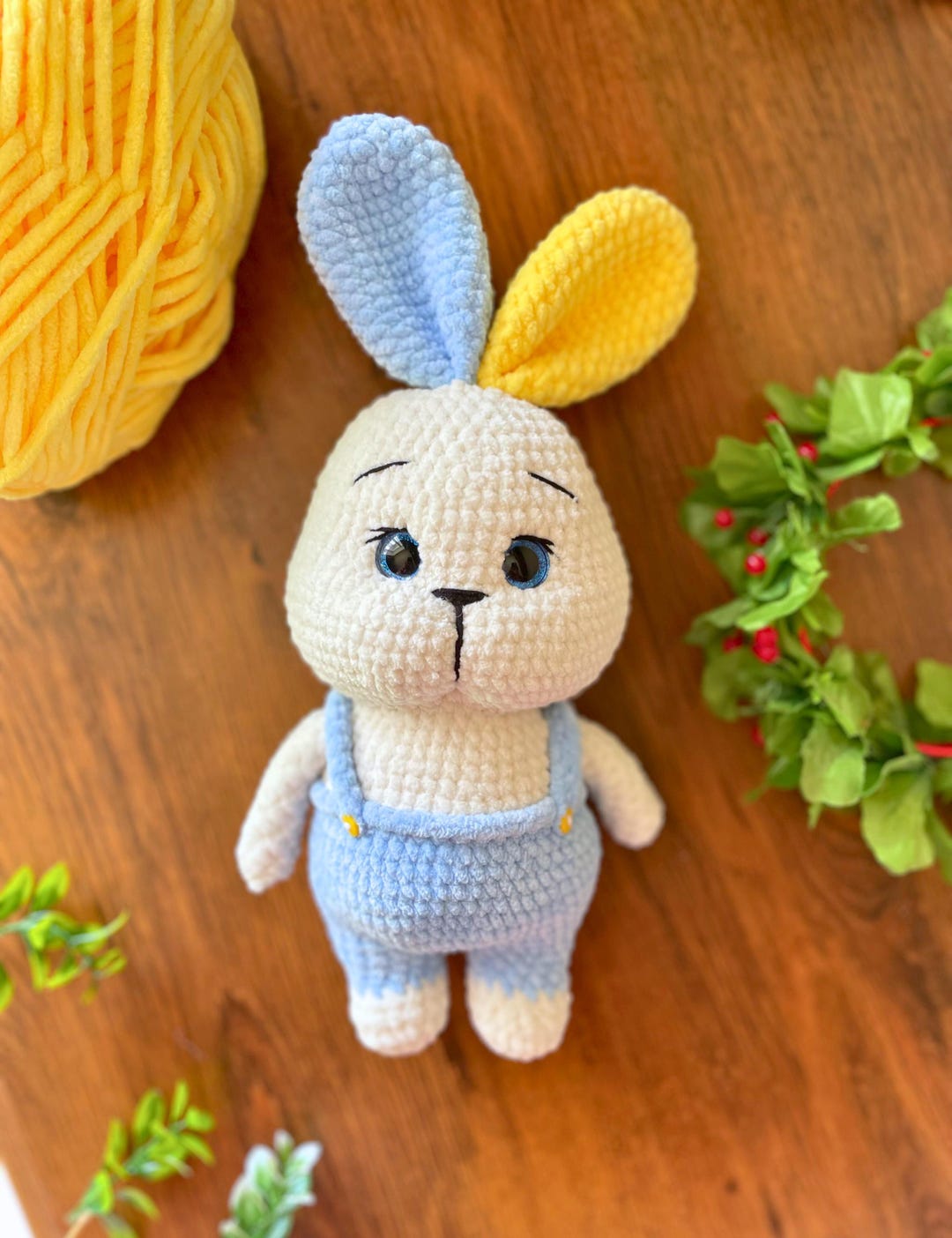 Ukrainian Handmade Crochet Bunny | Plush Amigurumi Rabbit Toy | Soft ...