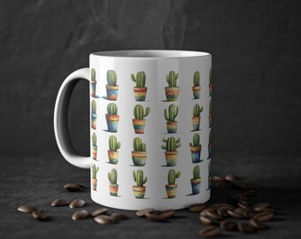 Cactus Pots Mug | Cute Cacti Delight | 11oz (0.33 l)