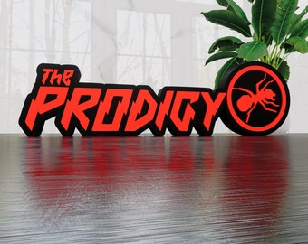 Le panneau 3D Prodigy pour étagère, groupe de musique célèbre. Logo NON OFFICIEL panneau de signalisation logo