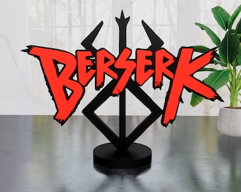 Letrero Berserk 3D para estantería famosa serie anime de televisió. No OFICIAL logo señal postel manga