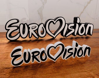 EUROVISION bord 3D plankdecoratie logo bordpost Beroemd muziekfestival