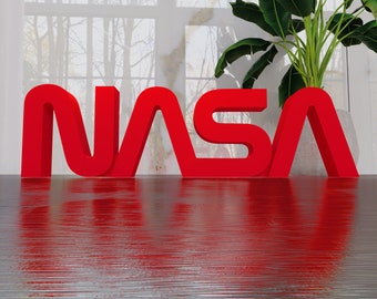 Panneau 3D NASA pour décoration d'étagère. logo signe après logo signe