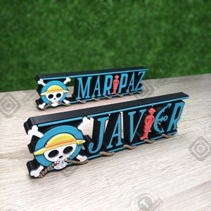 Custom name ONE PIECE 3D bookshelf famous anime series gift birthday anniversary manga decoration logo sing art 3D