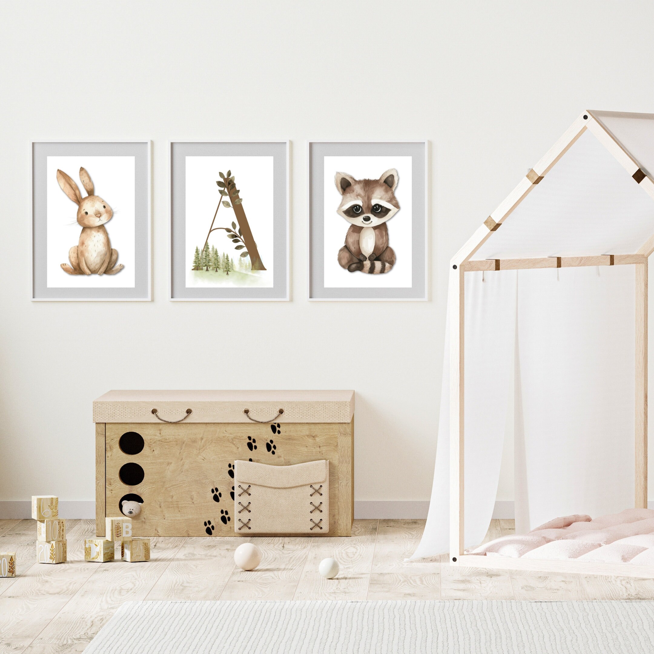 Custom Printable Nursery Templates, Woodland Animals, Forest Animals ...