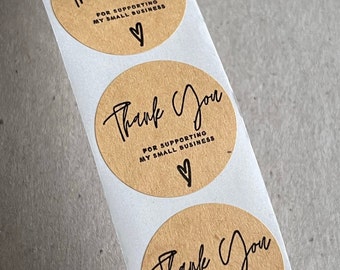 Thank you for supporting my small business stickers kraft paper round 1 inch/2,5 cm