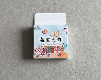 Pegatinas de vida marina: Criaturas del océano para scrapbooking (45 piezas)