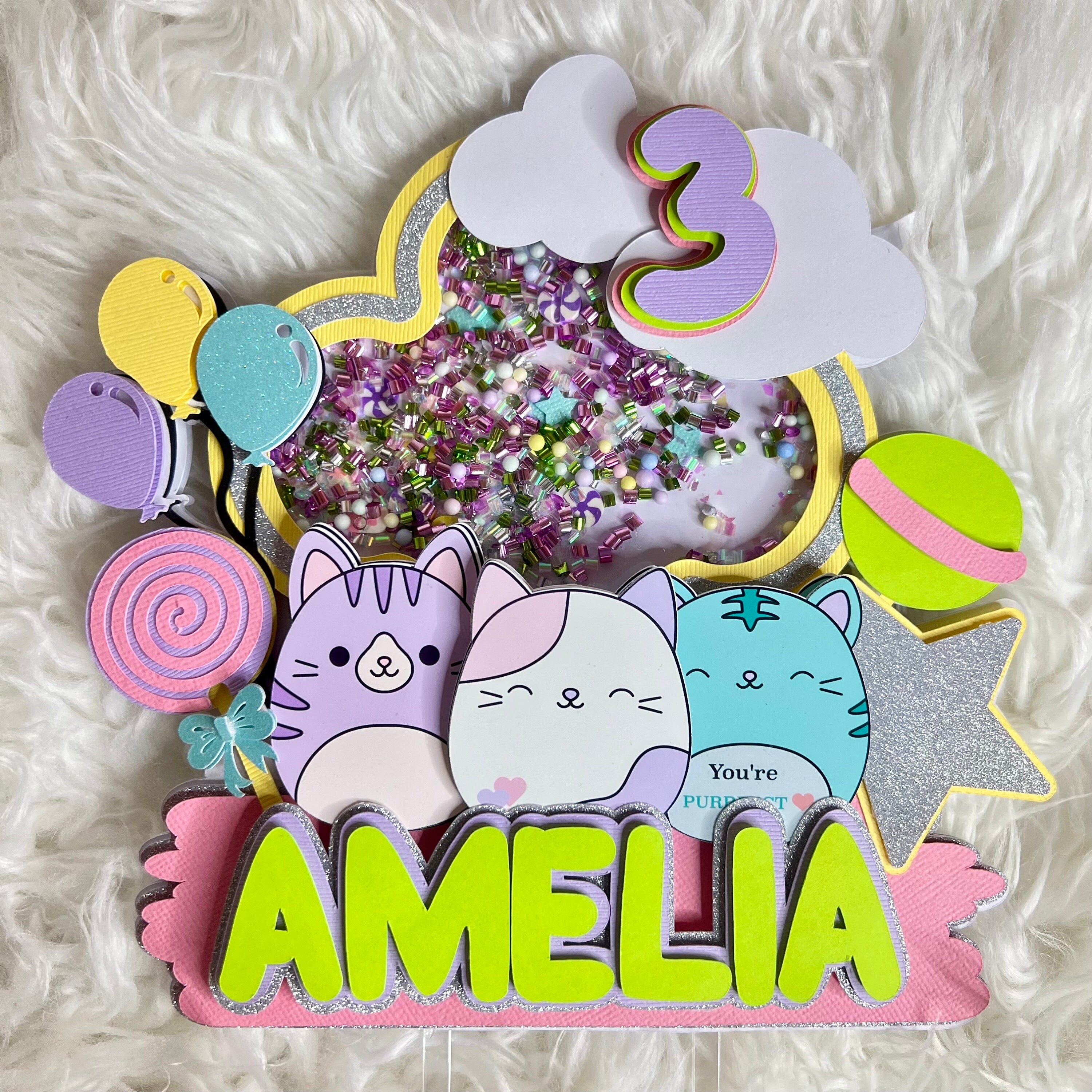 Squish Mallows Cake Topper Squish Mallow Kitties Cute Kitties Topper