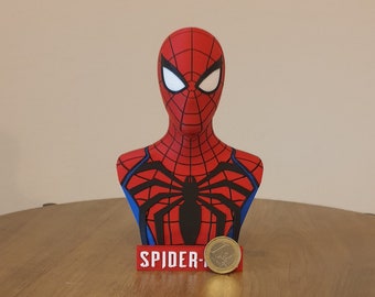 Veelkleurige 3D-geprinte Spiderman-buste
