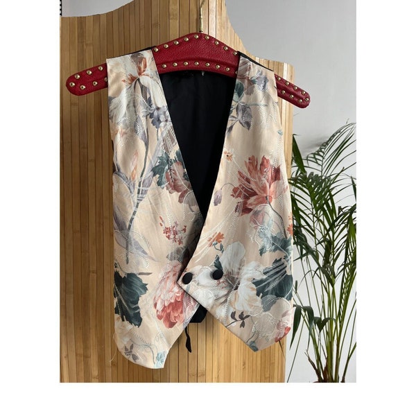 Vintage Vest Colorful Floral retro unisex