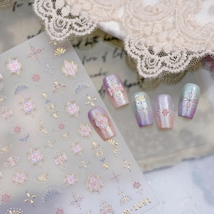 Bohemian Style Nails Art Stickers | Nail Decals | Nail Deco Sticker | Nail DIY Stickers | 3D embossed Self-Adhesive Nail Sticker