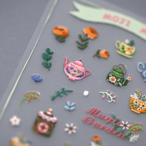 Afternoon Tea Series Nails Art Stickers | Nail Decals | Nail Deco Sticker | Nail DIY Stickers | 3D embossed Self-Adhesive Nail Sticker