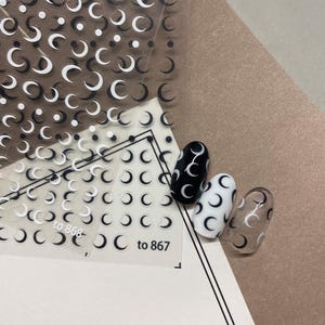 Moon Glass Nails Art Stickers | Nail Decals | Nail Deco Sticker | Nail DIY Stickers | 3D embossed Self-Adhesive Nail Sticker