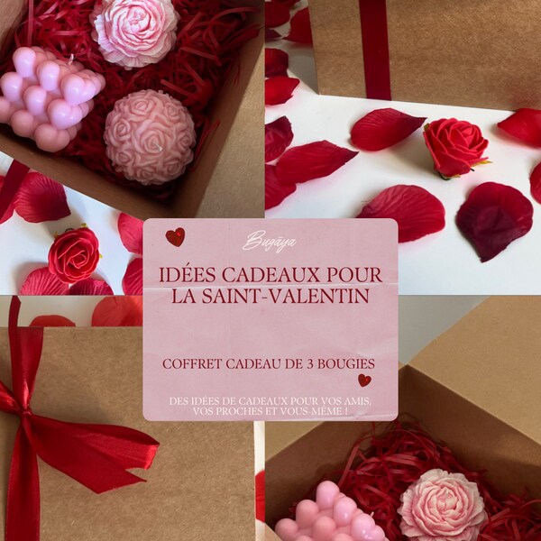 Coffret cadeau bougie Saint-Valentin