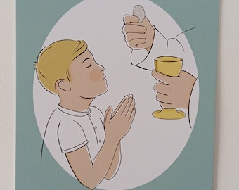 Lot de 10 cartes souvenir première communion garçon