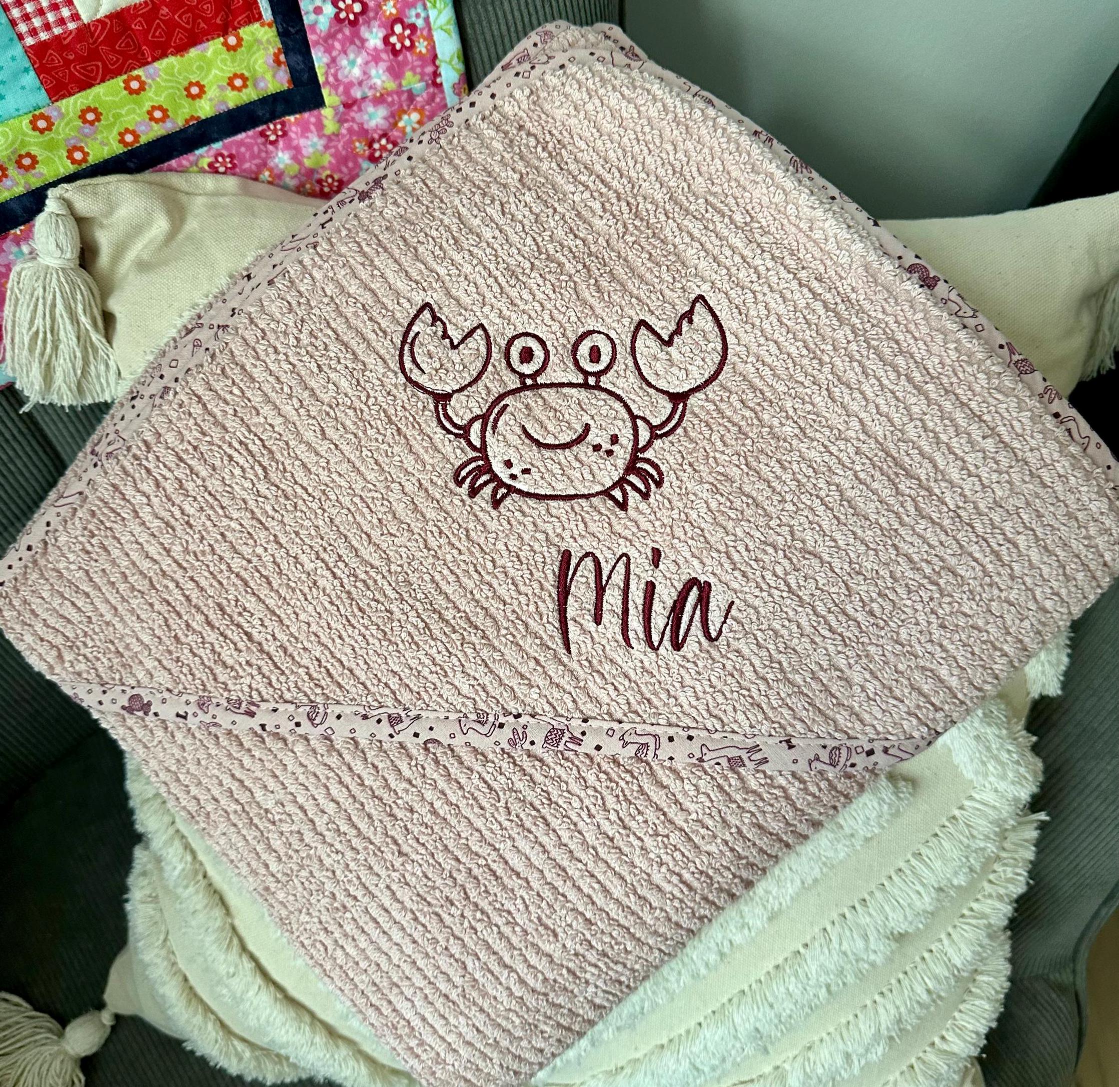 Crab Hooded Bath Towel Baby Etsy Ireland